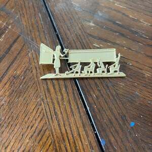 Vintage AJC Five Children Of the World Holding Hands Gold Tone Brooch